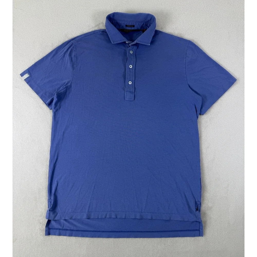 Polo Golf Ralph Lauren Men's Medium Blue Stretch Lisle Performance Polo Shirt
